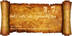 Nánási Tonuzóba névjegykártya